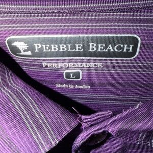 Pebble Beach Men's Striped Purple Shirt